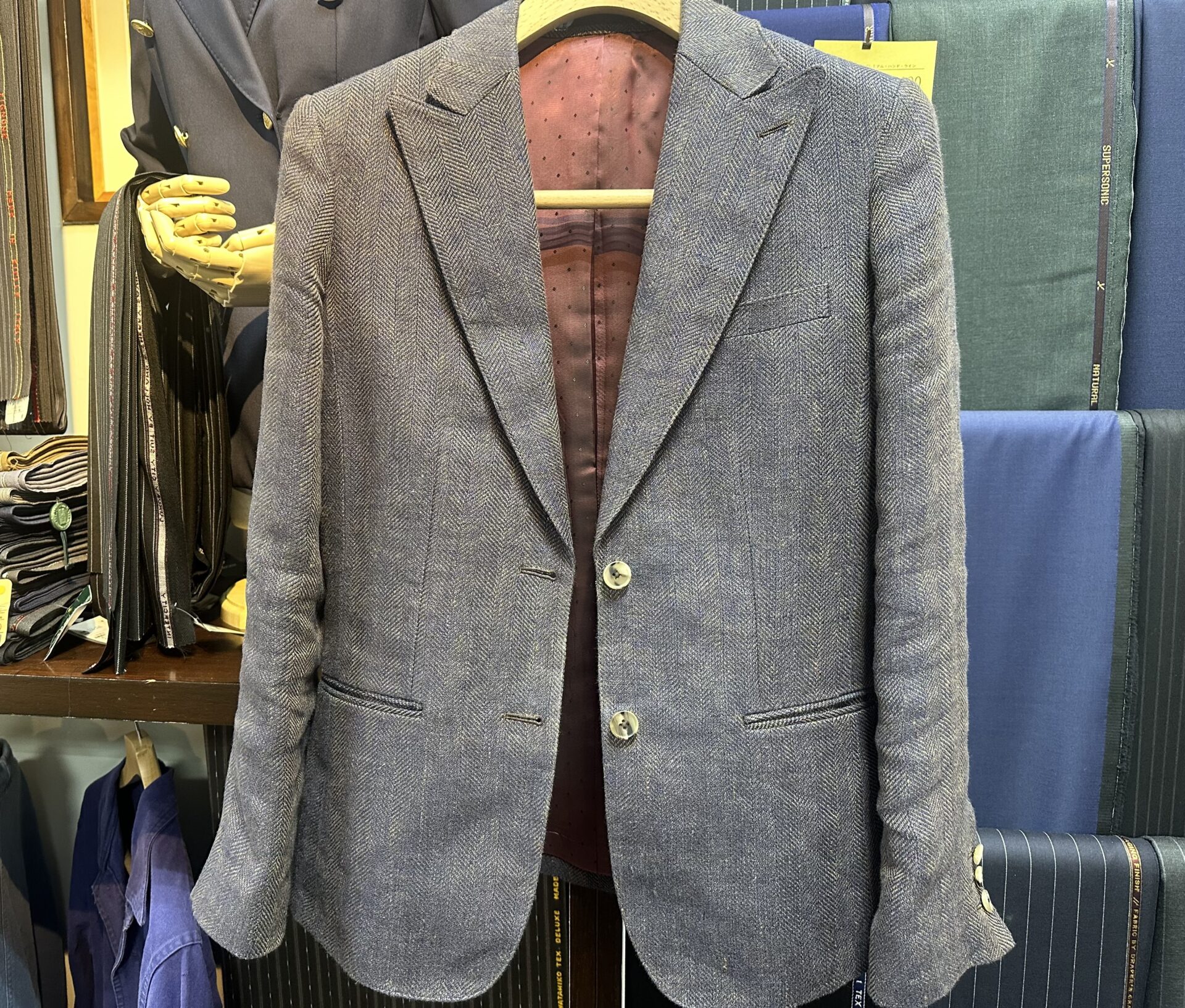 BEAMS F オリジナル コットンリネンスーツ 46 BEAMS F＞コットン